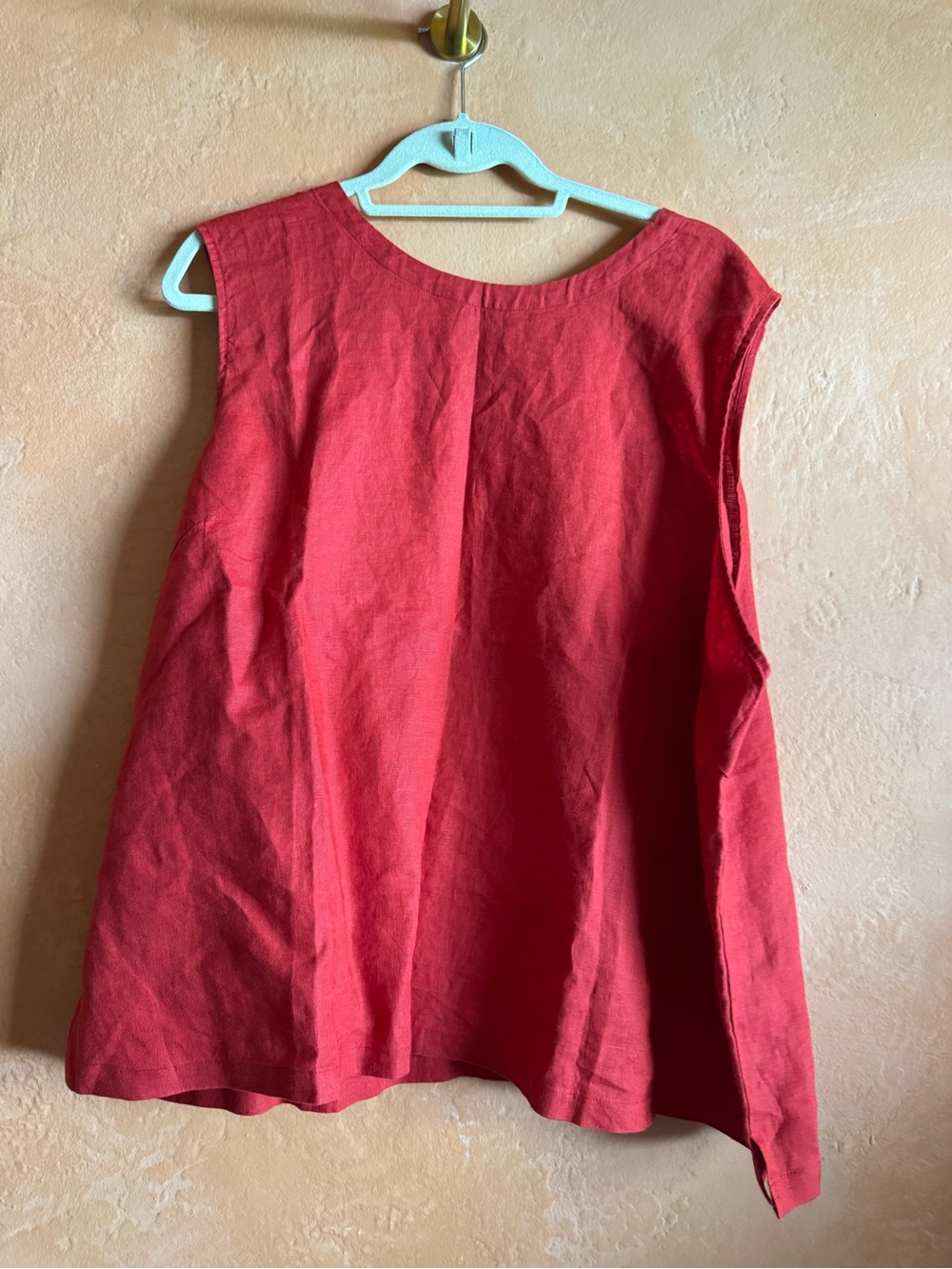 Quince 100% European Linen Swing Tank Top Red 3X